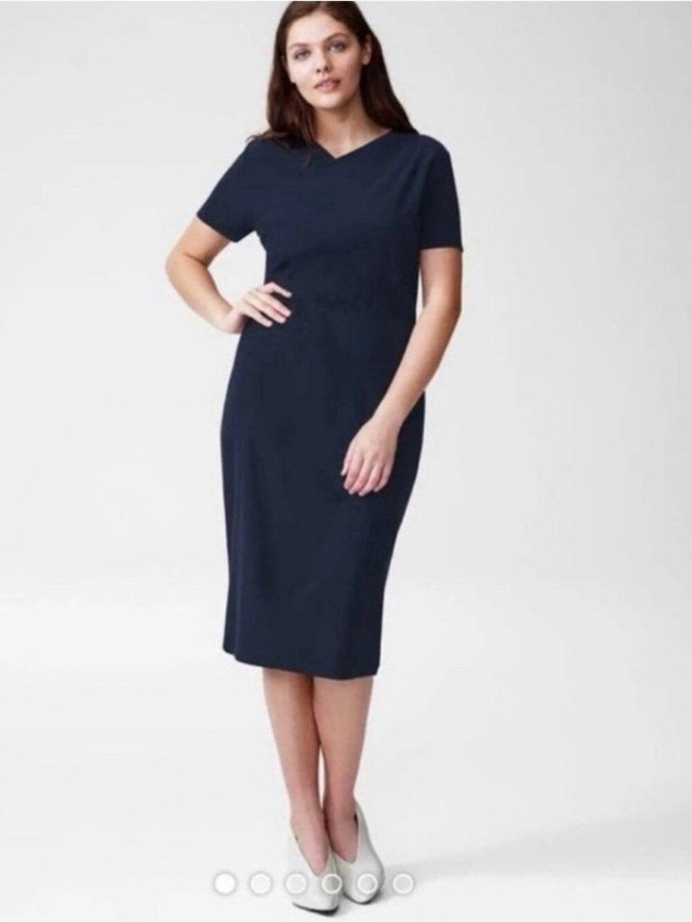 Universal Standard Mary Navy Blue Dress Faux Wrap dress Size 14-16